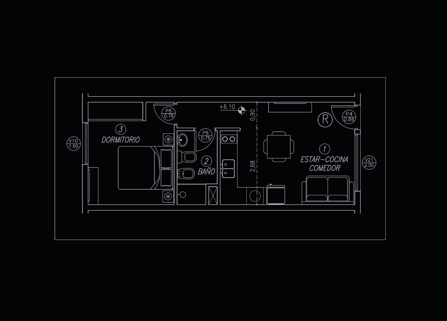 Plano de la unidad tipo R
